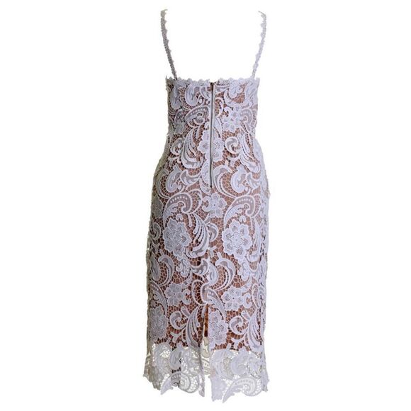 L’ATISTE by Amy White Crochet Lace Midi Dress Sz S - Picture 3 of 15